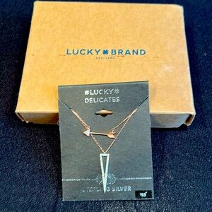 NWT Lucky Brand delicate 2-strand nexklace featuring 2 pendants